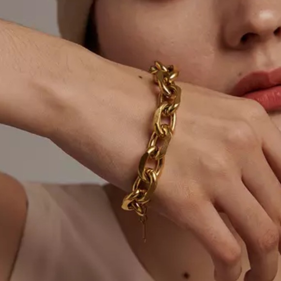 💛Gold plated chunky chain bracelet - Picture 2 of 5
